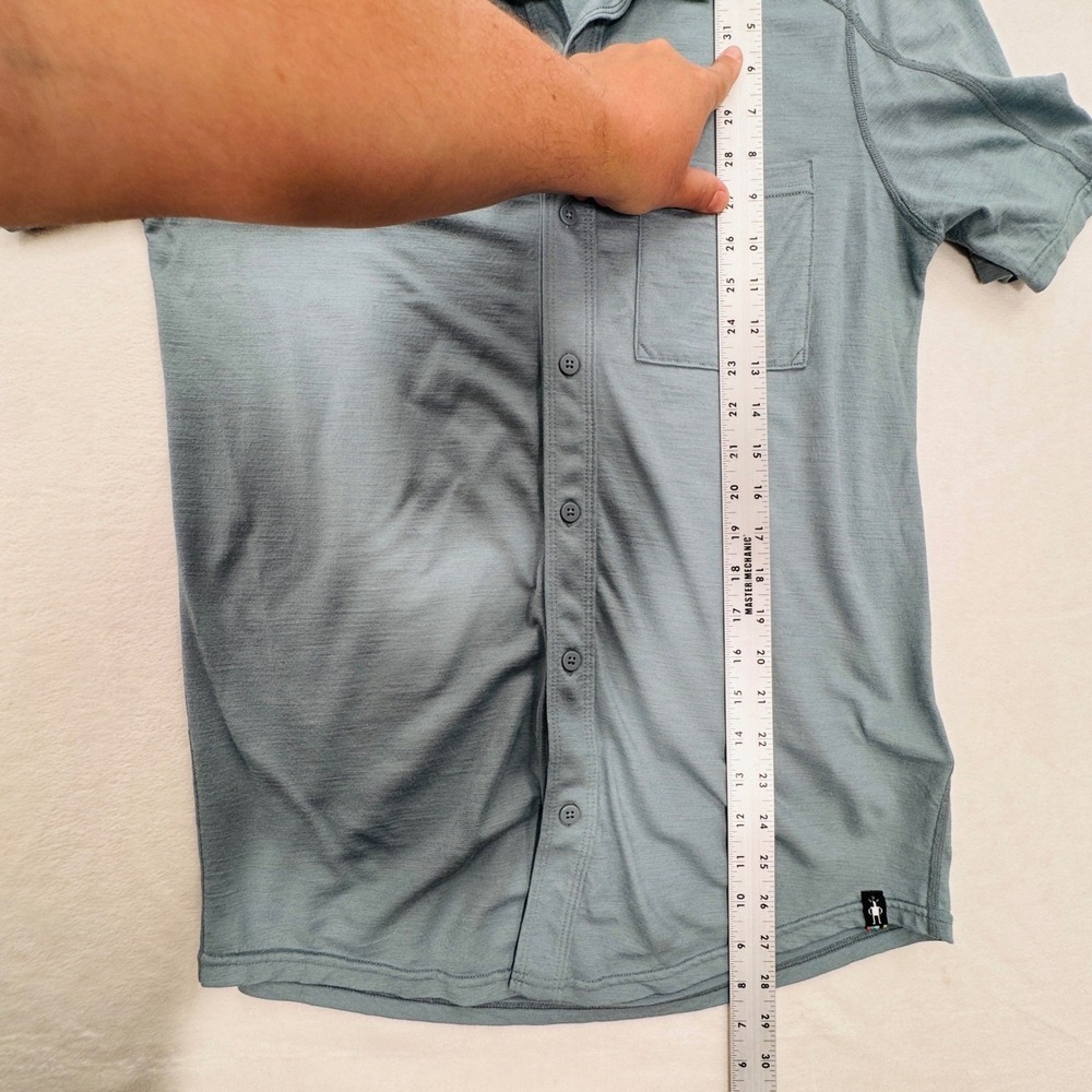 Smartwool Men Everyday Exploration Merino Wool Blend Polo Shirt SM Blue Active - Picture 4 of 9